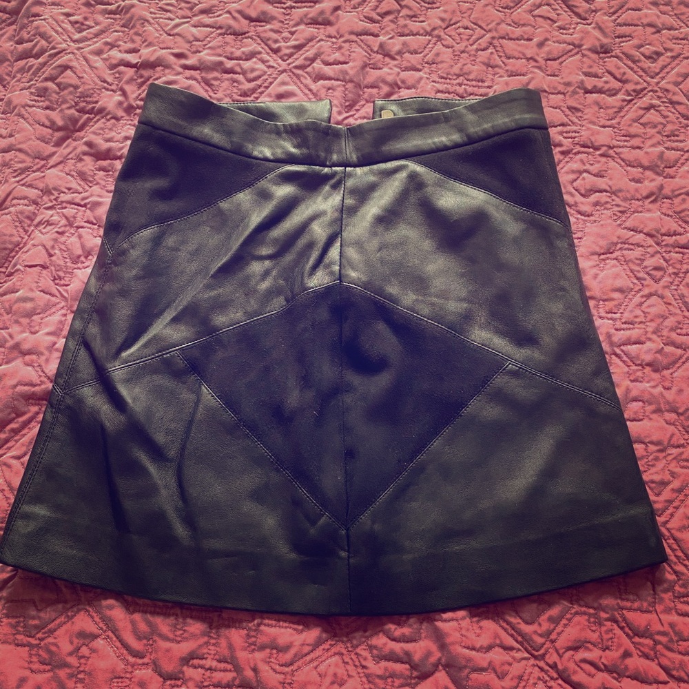 Faux / suede  leather skirt. Geo shapes.